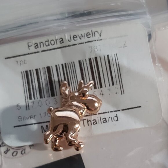 Authentic Pandora Rose  *Retired* Happy Reindeer with Clear Zirconia 787514CZ - Picture 11 of 13